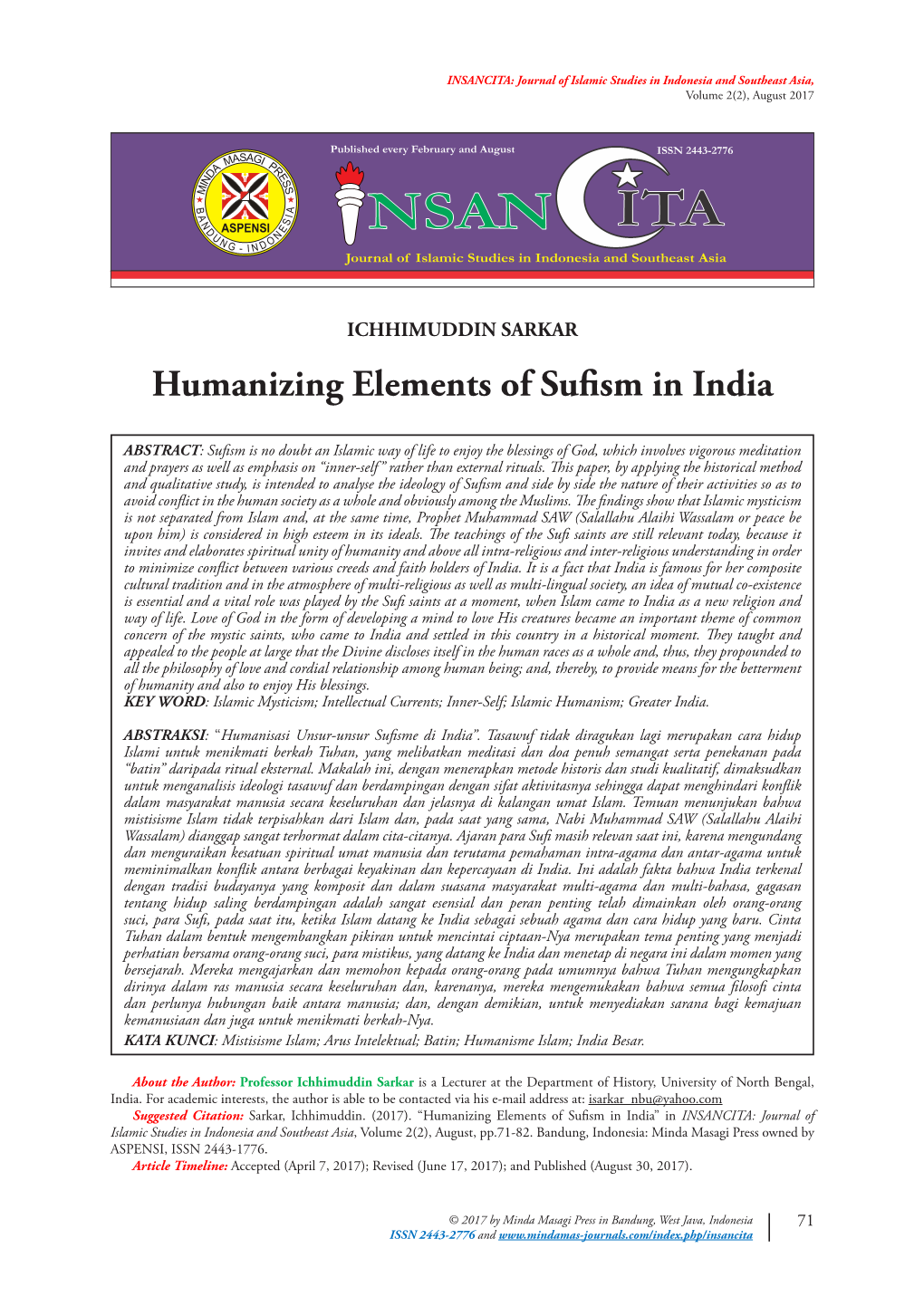 Humanizing Elements of Sufism in India