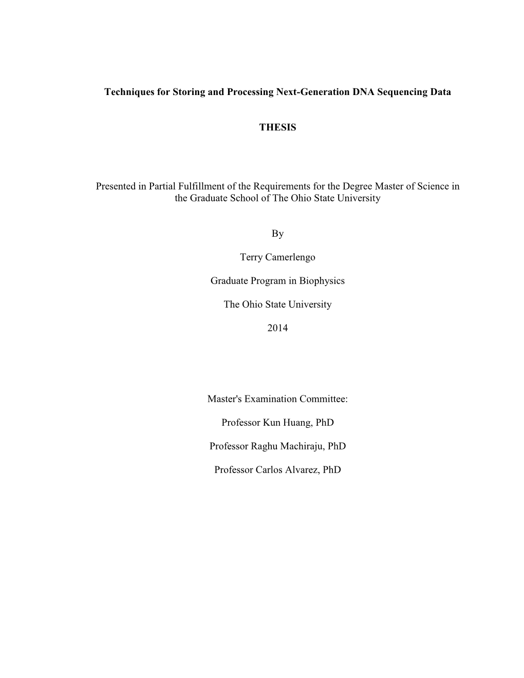 Techniques for Storing and Processing Next-Generation DNA Sequencing Data