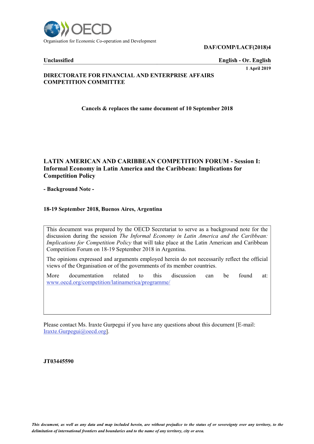 Informal Economy in Latin America and the Caribbean: Implications for Competition Policy