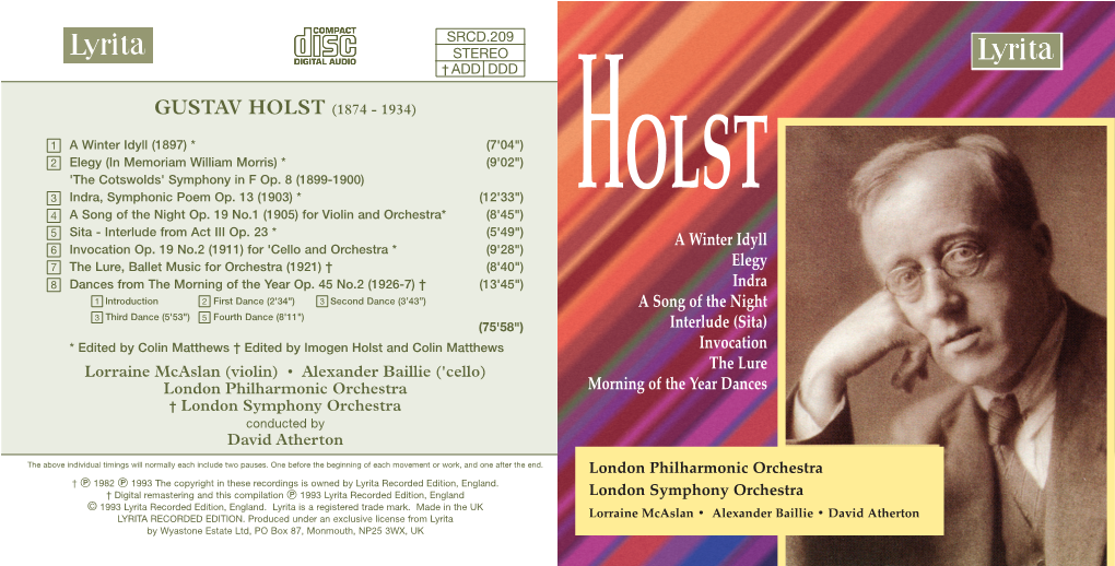 Gustav Holst (1874 - 1934)