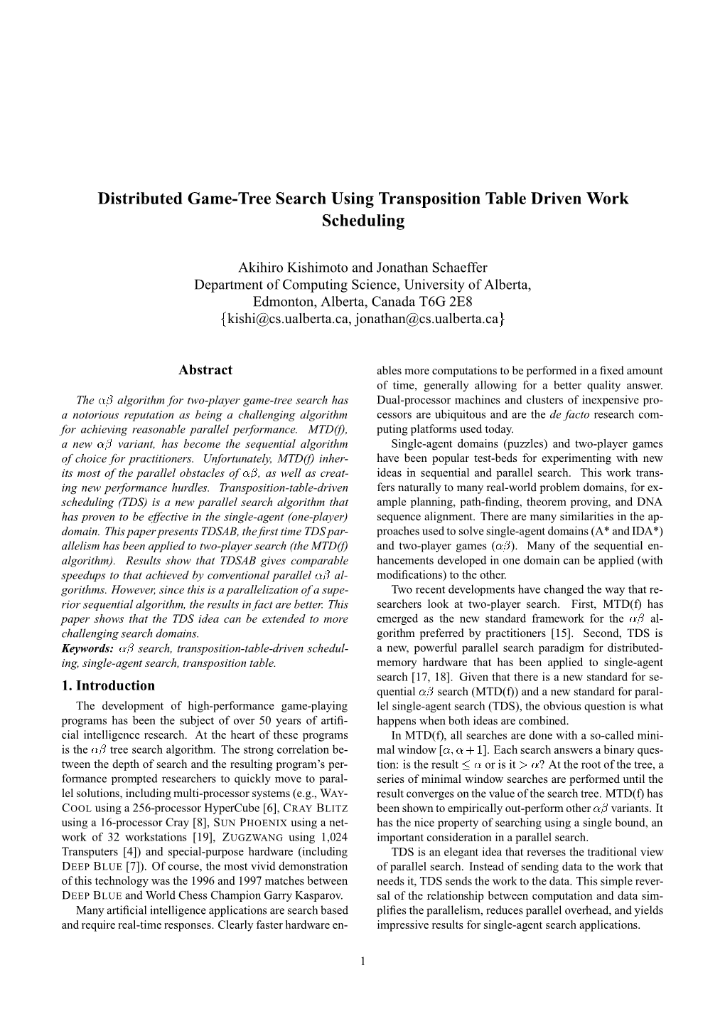 Distributed Game-Tree Search Using Transposition Table Driven Work Scheduling