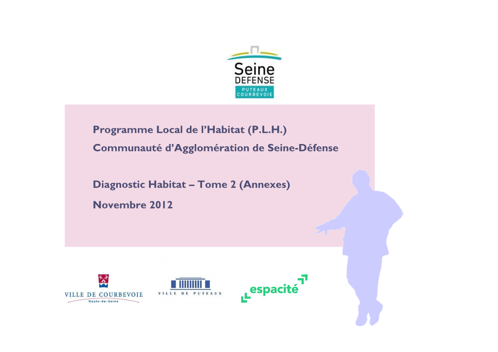 Programme Local De L'habitat (P.L.H.) Communauté D'agglomération De