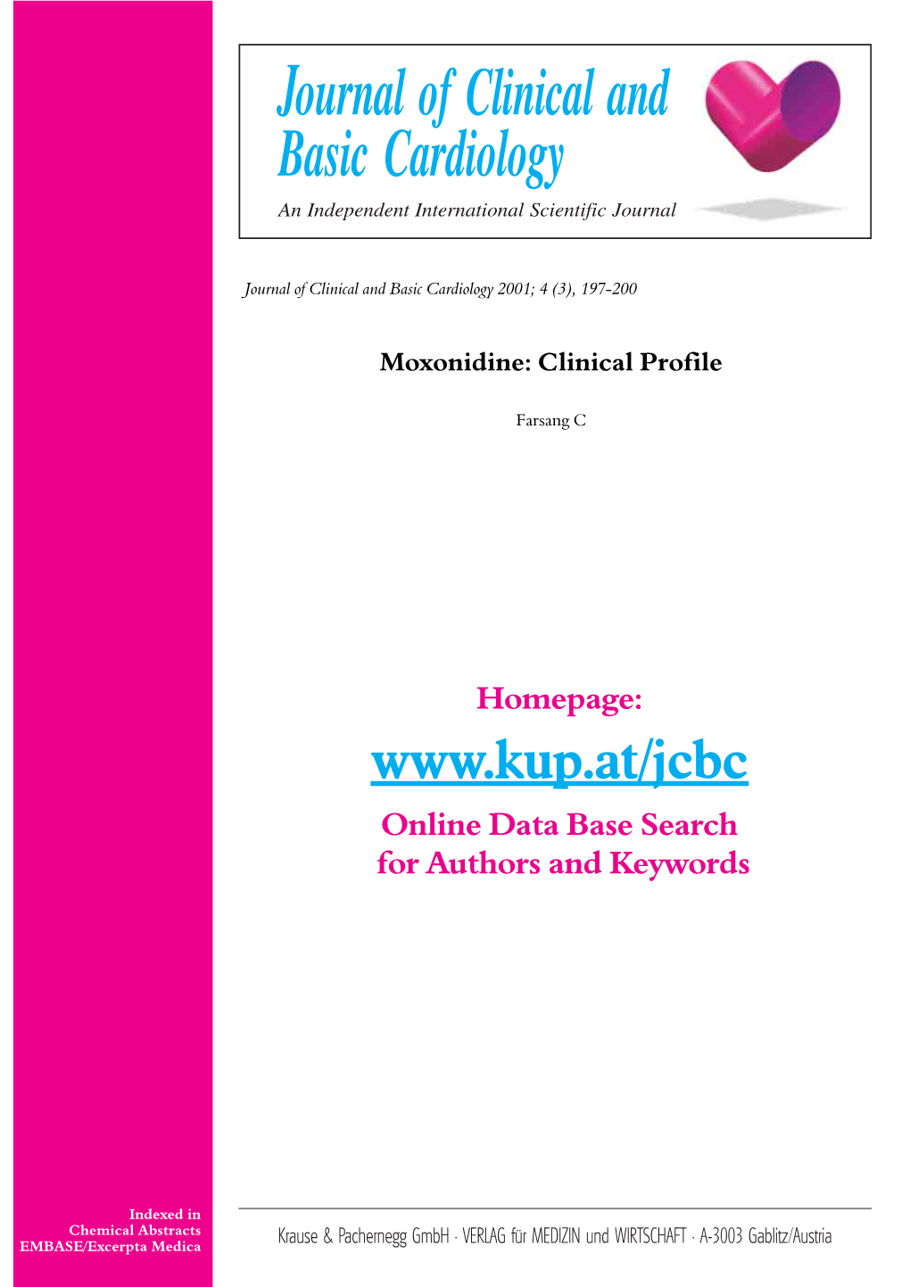 Moxonidine: Clinical Profile