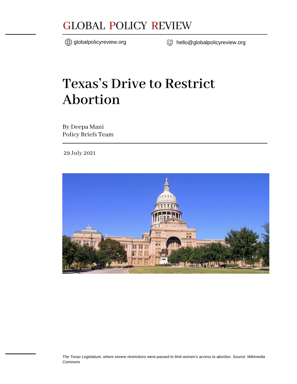 Texas's Drive to Restrict Abortion