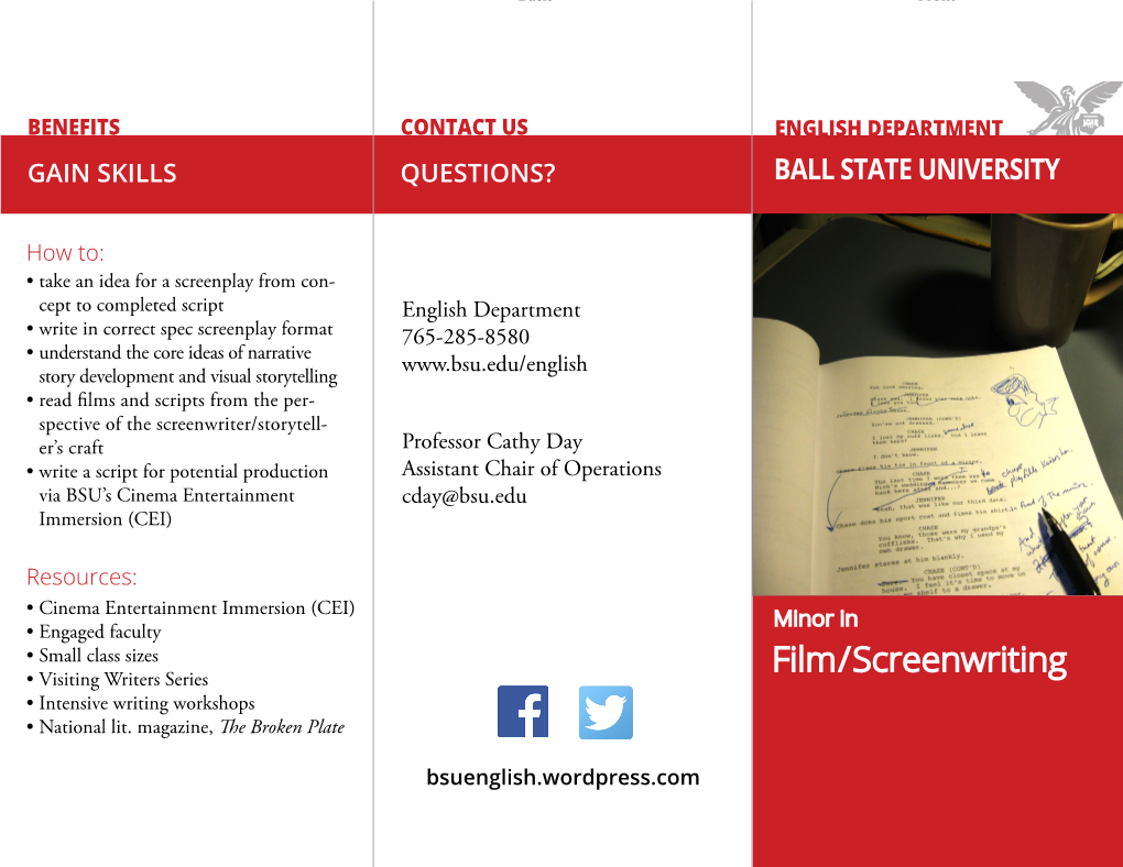 Film/Screenwriting • Visiting Writers Series • Intensive Writing Workshops • National Lit