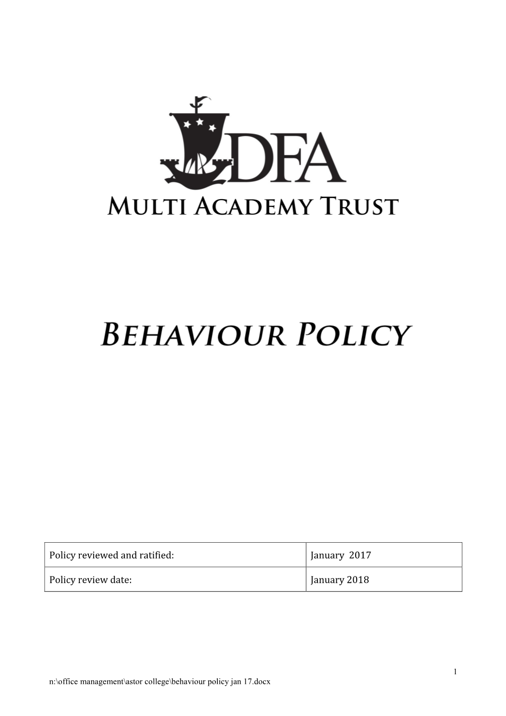 Behaviour and Discipline Statement