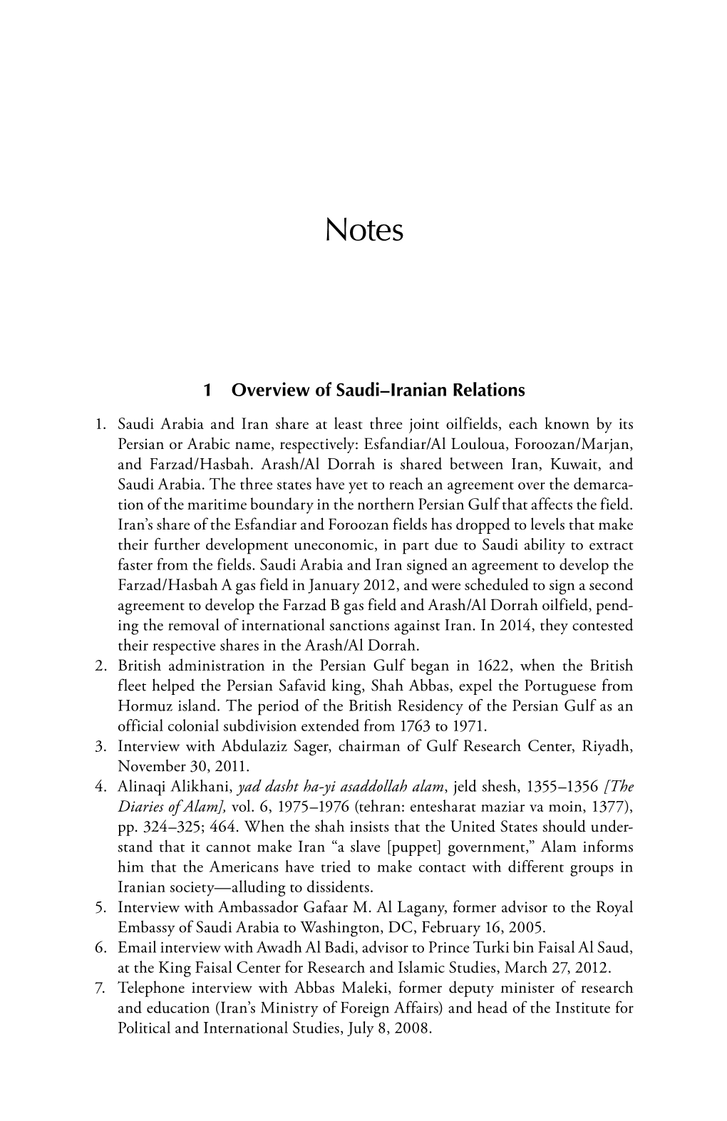 1 Overview of Saudi–Iranian Relations 1