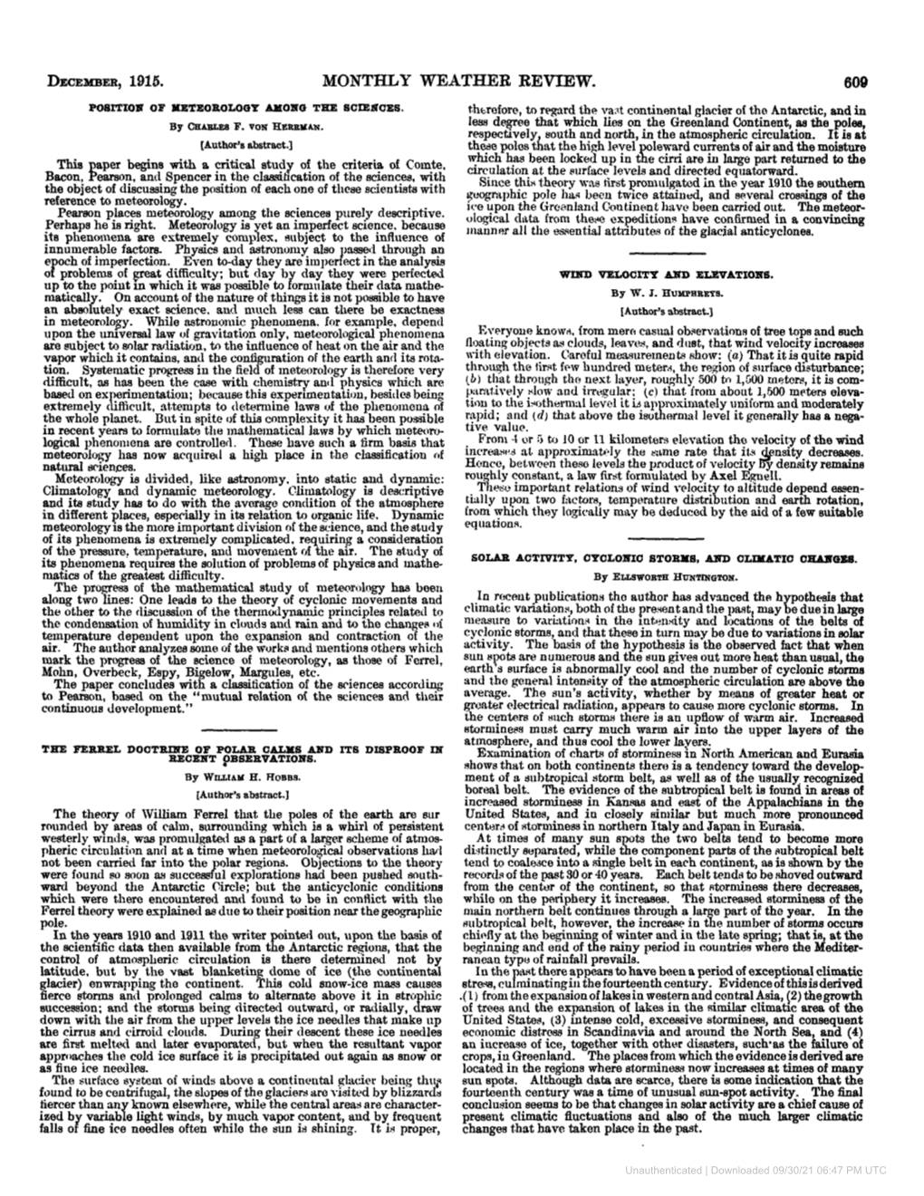 December, 1915. Monthly Weather Review