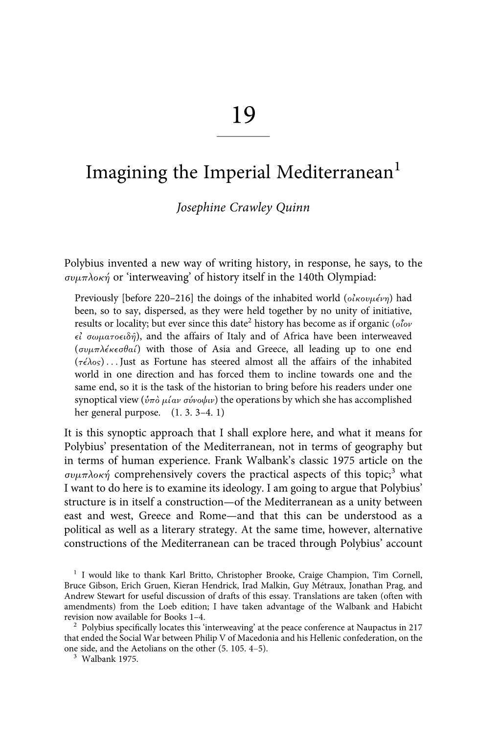 Imagining the Imperial Mediterranean1