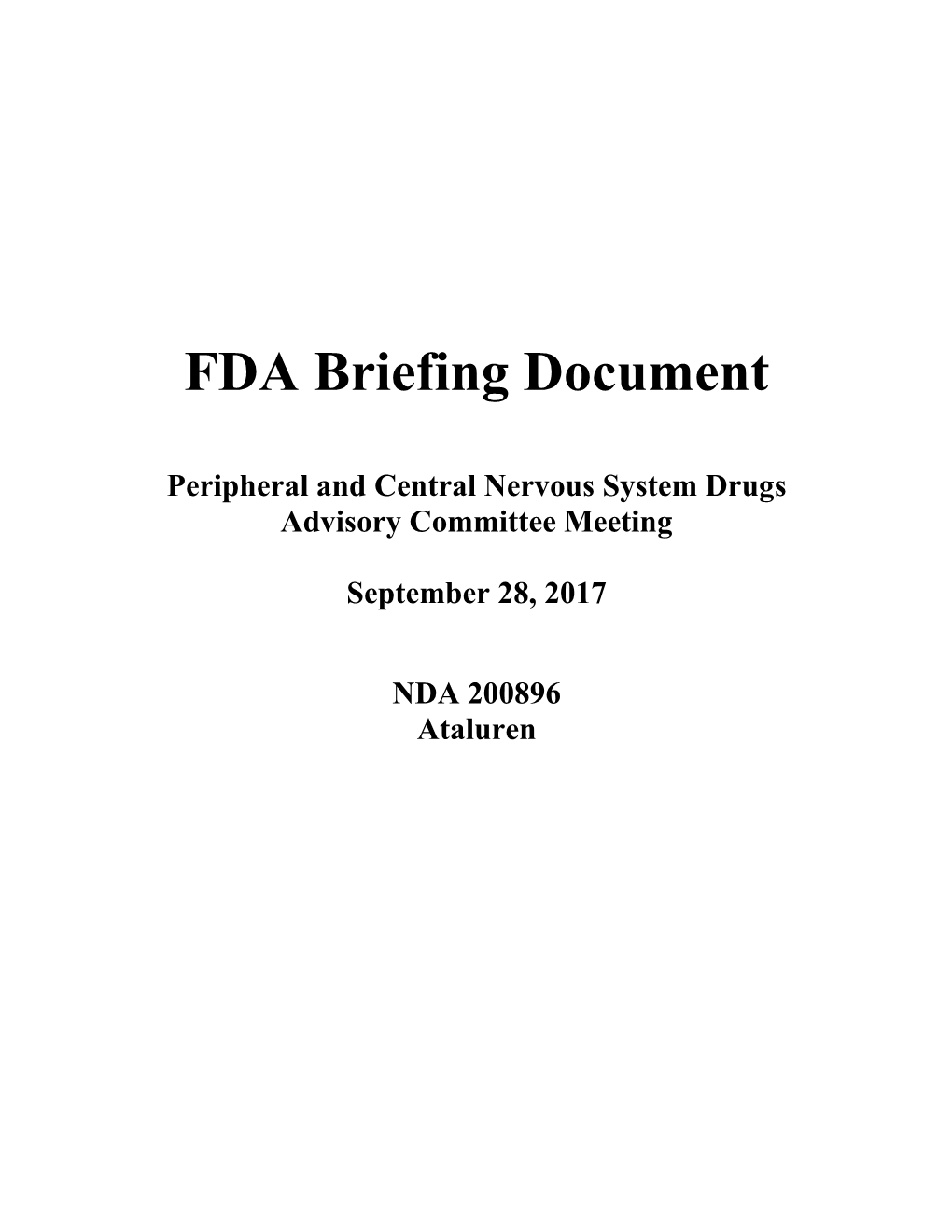 FDA Briefing Document