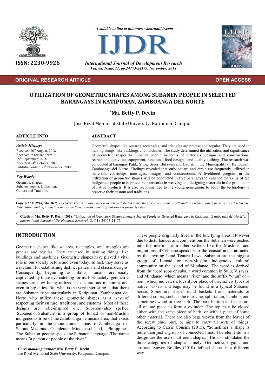 Original Research Articleoriginal Research Article Open Access