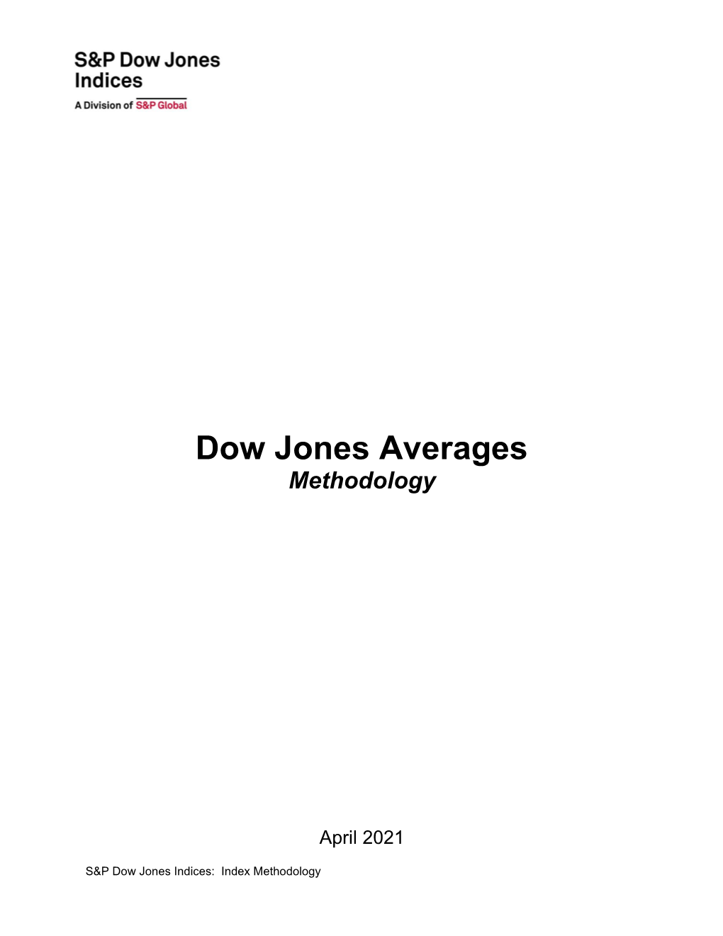 Dow Jones Averages Methodology