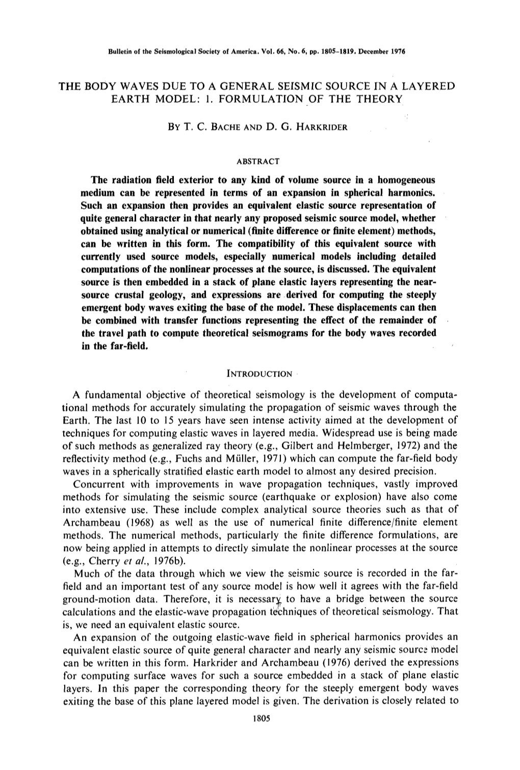 The Body Waves Due to a General Seismic Source in a Layered Earth Model: 1