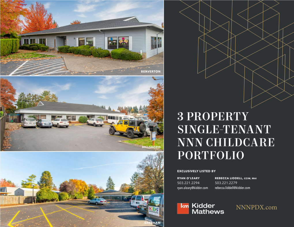 3 Property Single-Tenant Nnn Childcare Portfolio  Offering Memorandum  Kidder Mathews 2 Portfolio Highlights