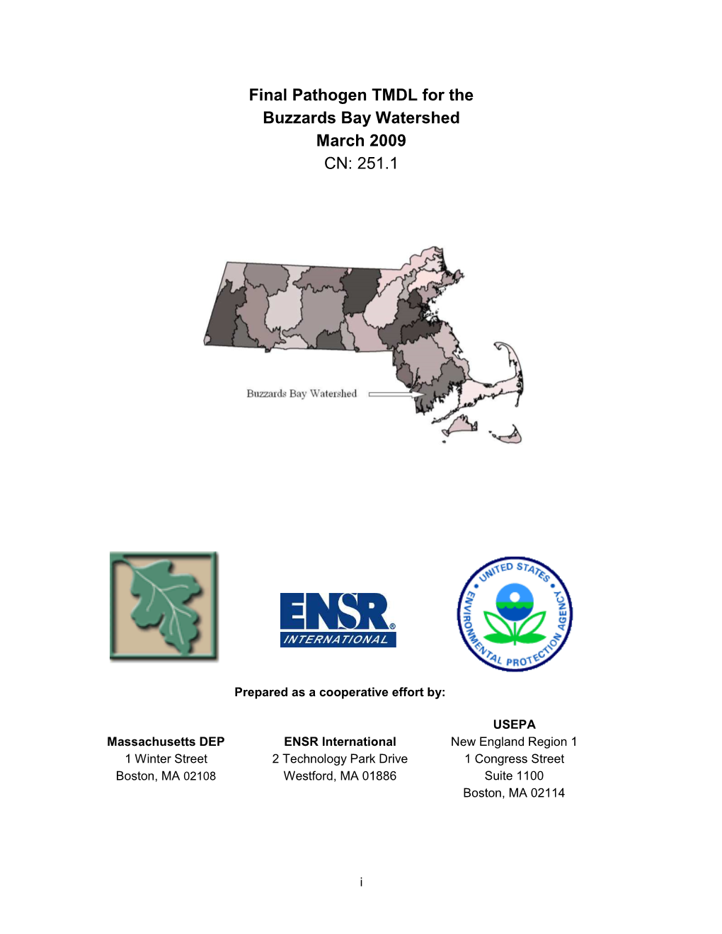 Final Pathogen TMDL for the Buzzards Bay Watershed March 2009 CN: 251.1