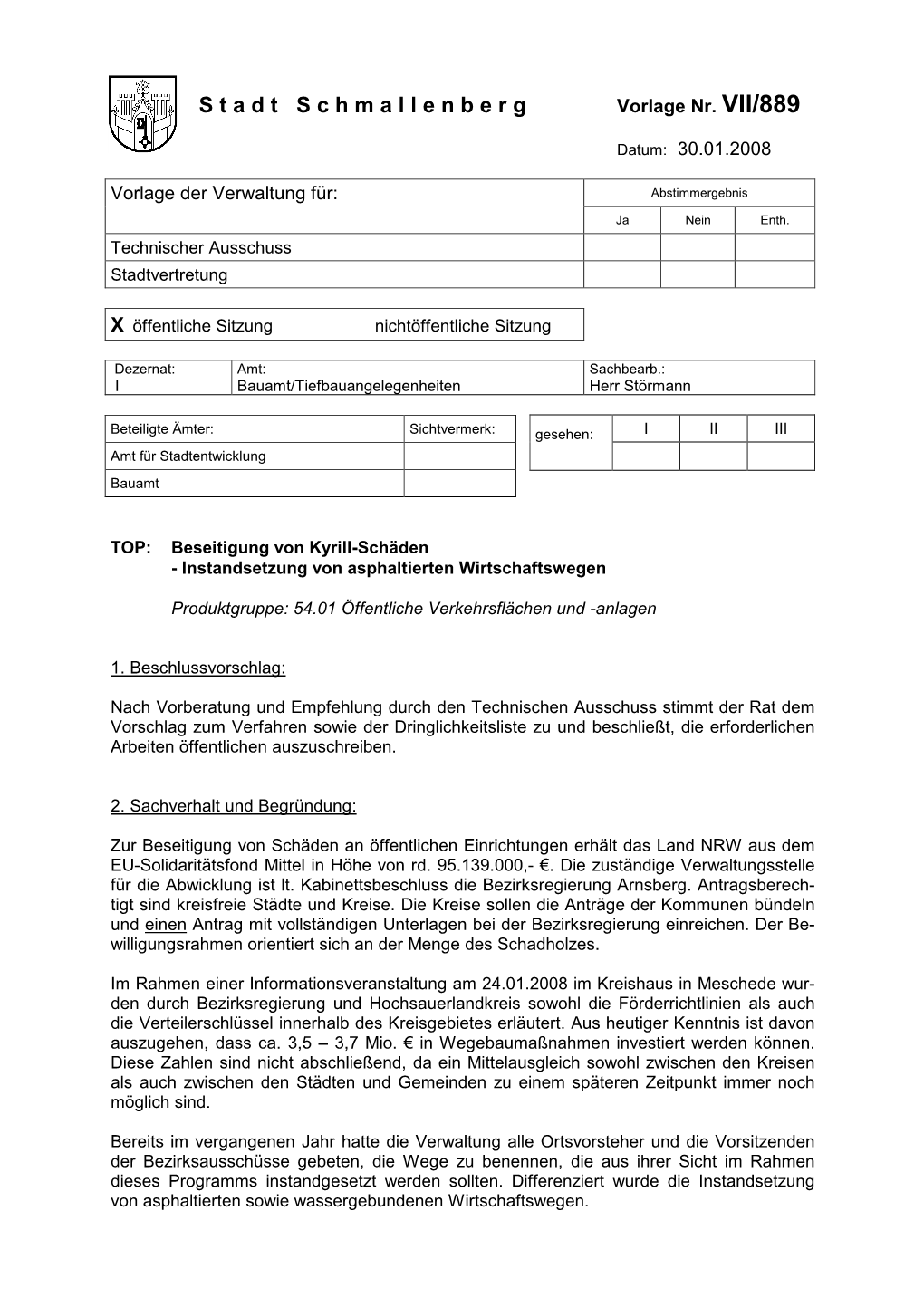 Stadt Schmallenberg Vorlage Nr