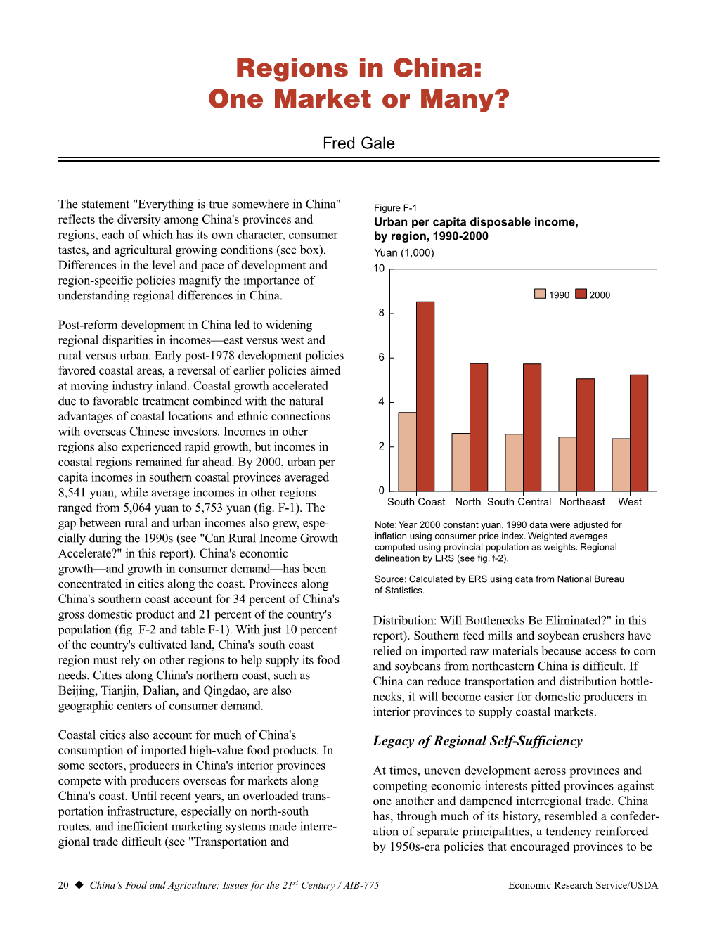 China's Food and Agriculture: Issues for the 21St Century