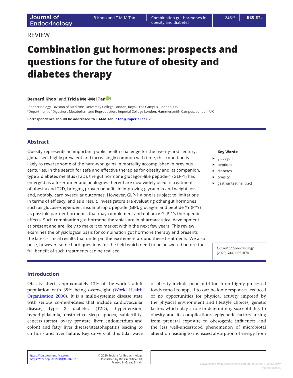 Combination Gut Hormones