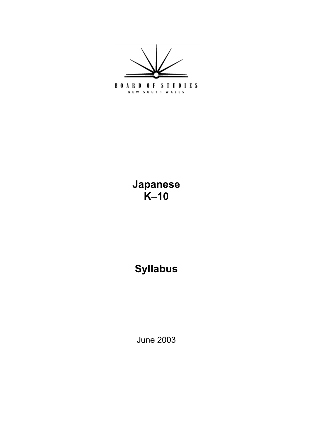Japanese Kœ10 Syllabus