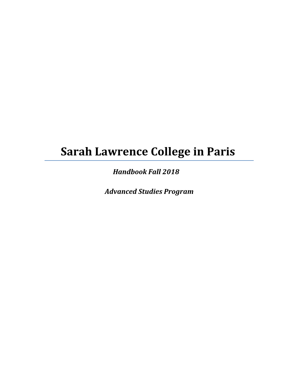 Sarah Lawrence College in Paris