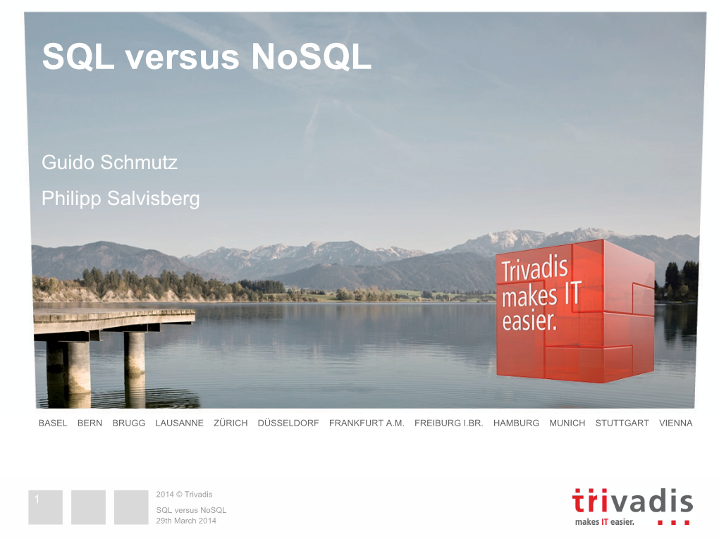 SQL Vs. Nosql