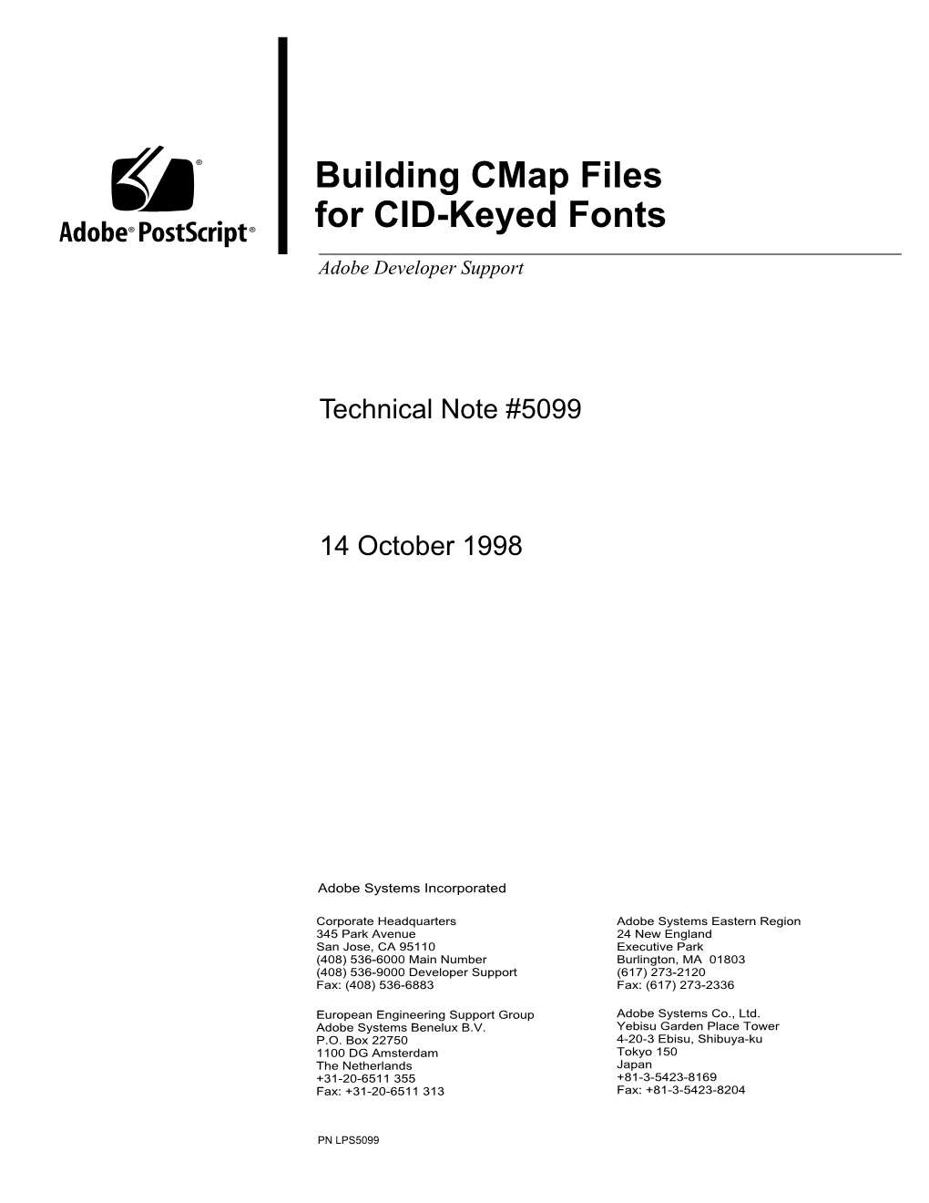 Building Cmap Files for CID-Keyed Fonts