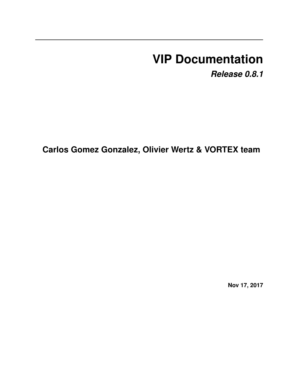 VIP Documentation Release 0.8.1