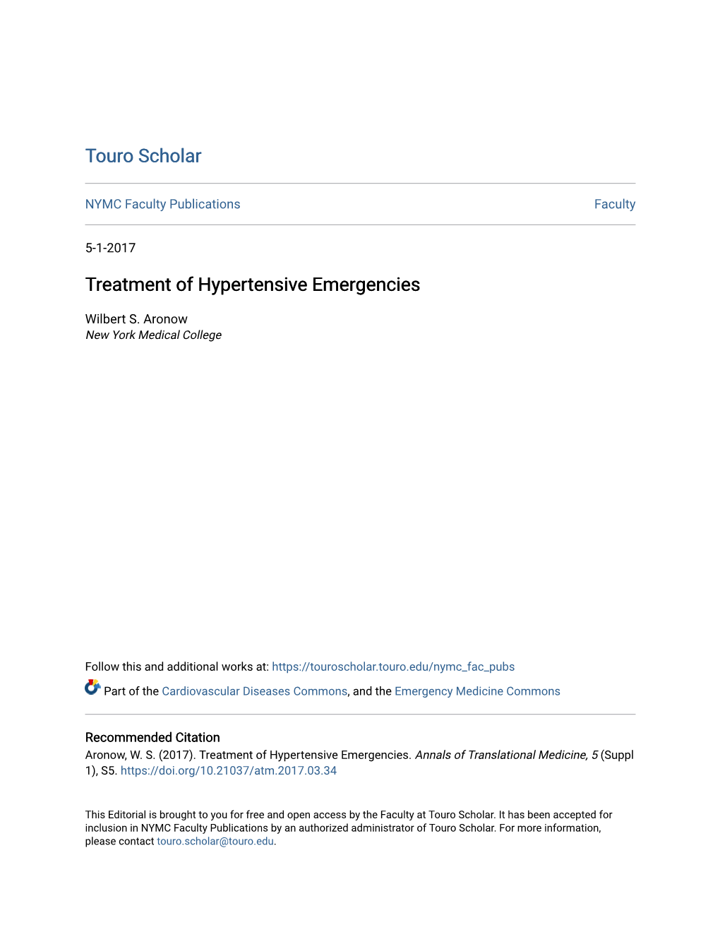 Treatment of Hypertensive Emergencies