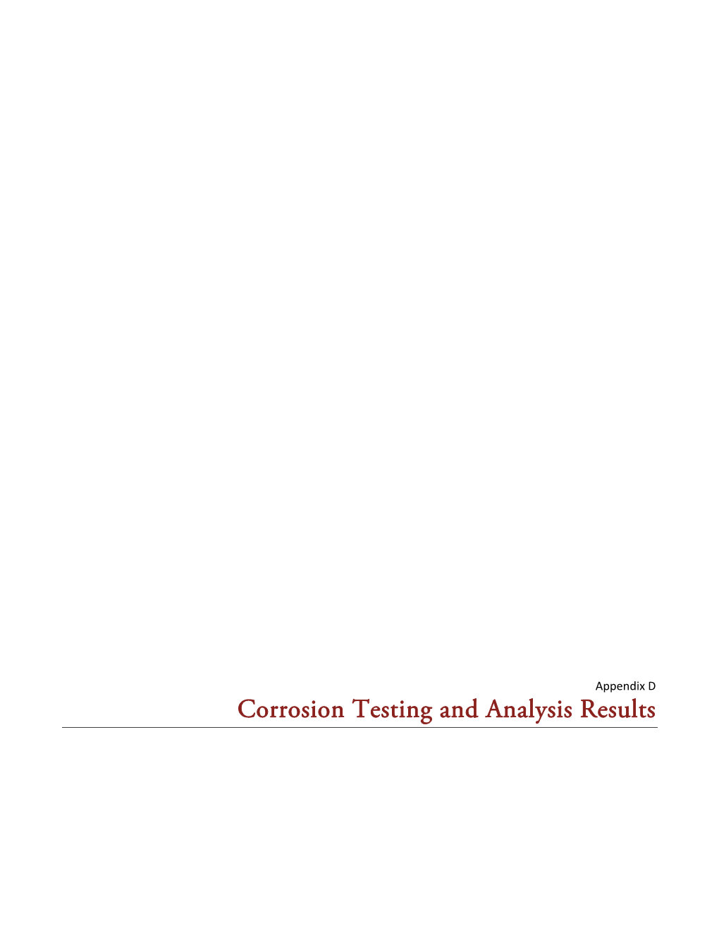 Corrosion Testing Reports