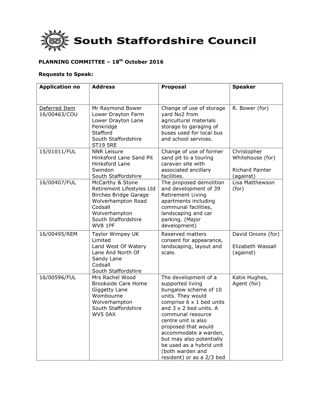 Regulatory Committee –