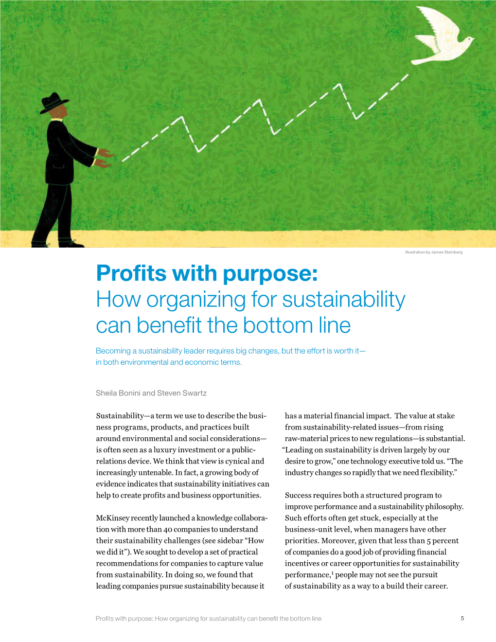 Profits with Purpose: How Organizing for Sustainability Can Benefit the Bottom Line