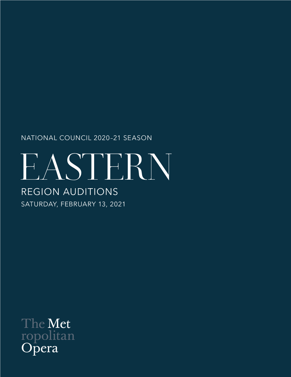 REGION AUDITIONS SATURDAY, FEBRUARY 13, 2021 the 2020 National Council Finalists Photo: Fay Fox / Met Opera