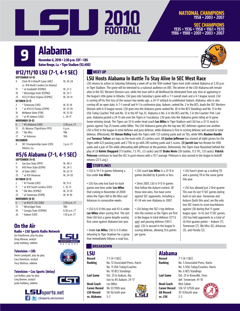 Game 9 Notes Vs. Alabama (Final).Indd