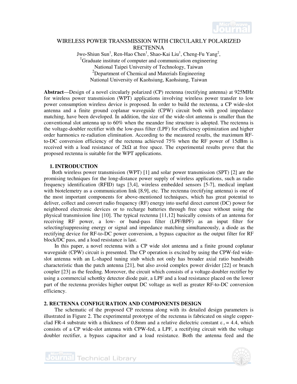 Wireless Power Transmission with Circularly Polarized