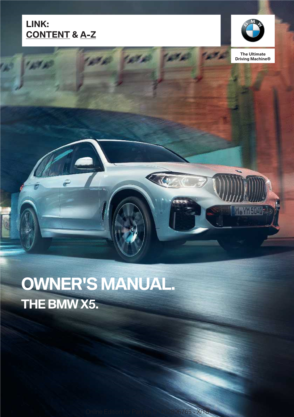BMW. Owner's Manual. BMW X5
