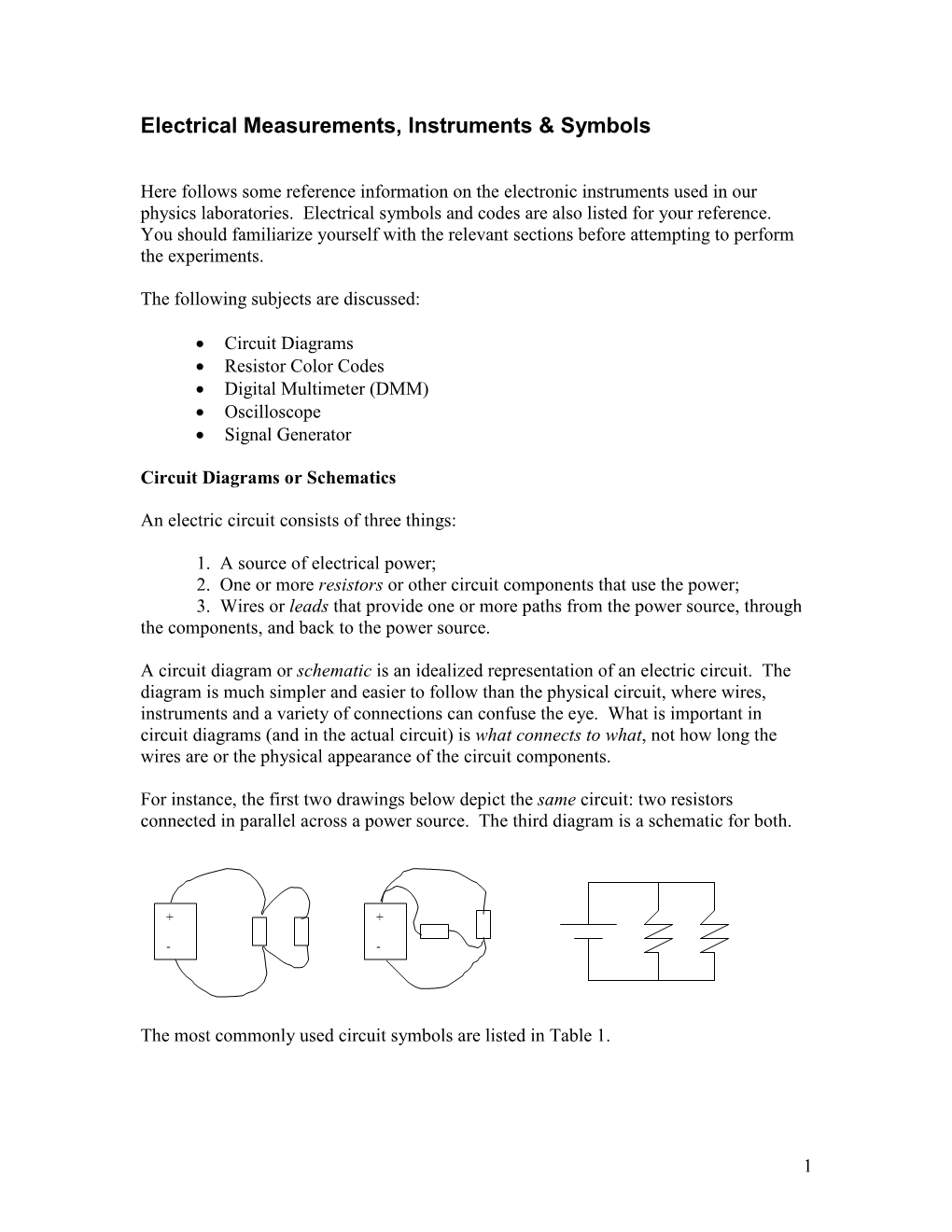 Introduction: Electrical Measurements