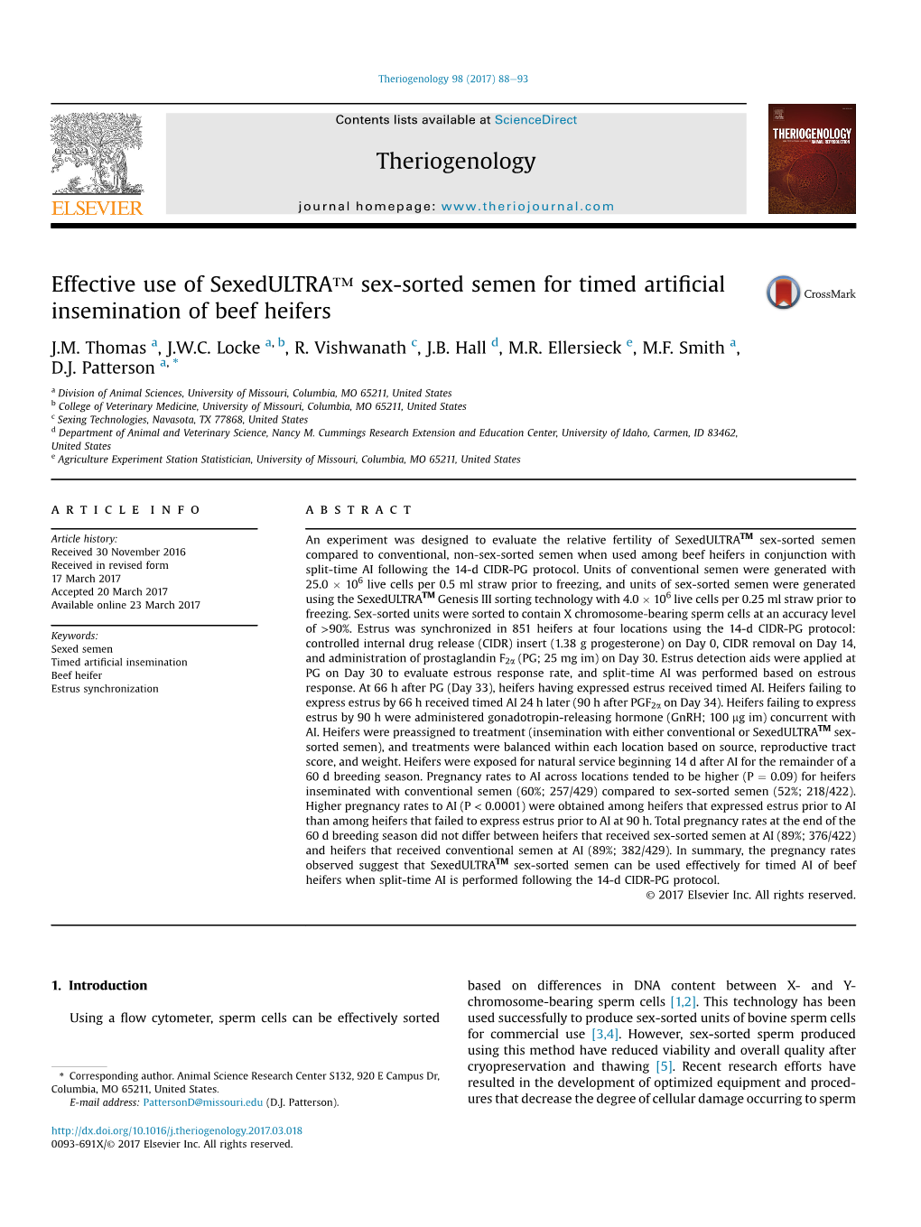 Sex-Sorted Semen for Timed Artificial Insemination of Beef Heifers