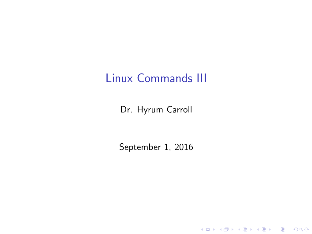 Linux Commands III