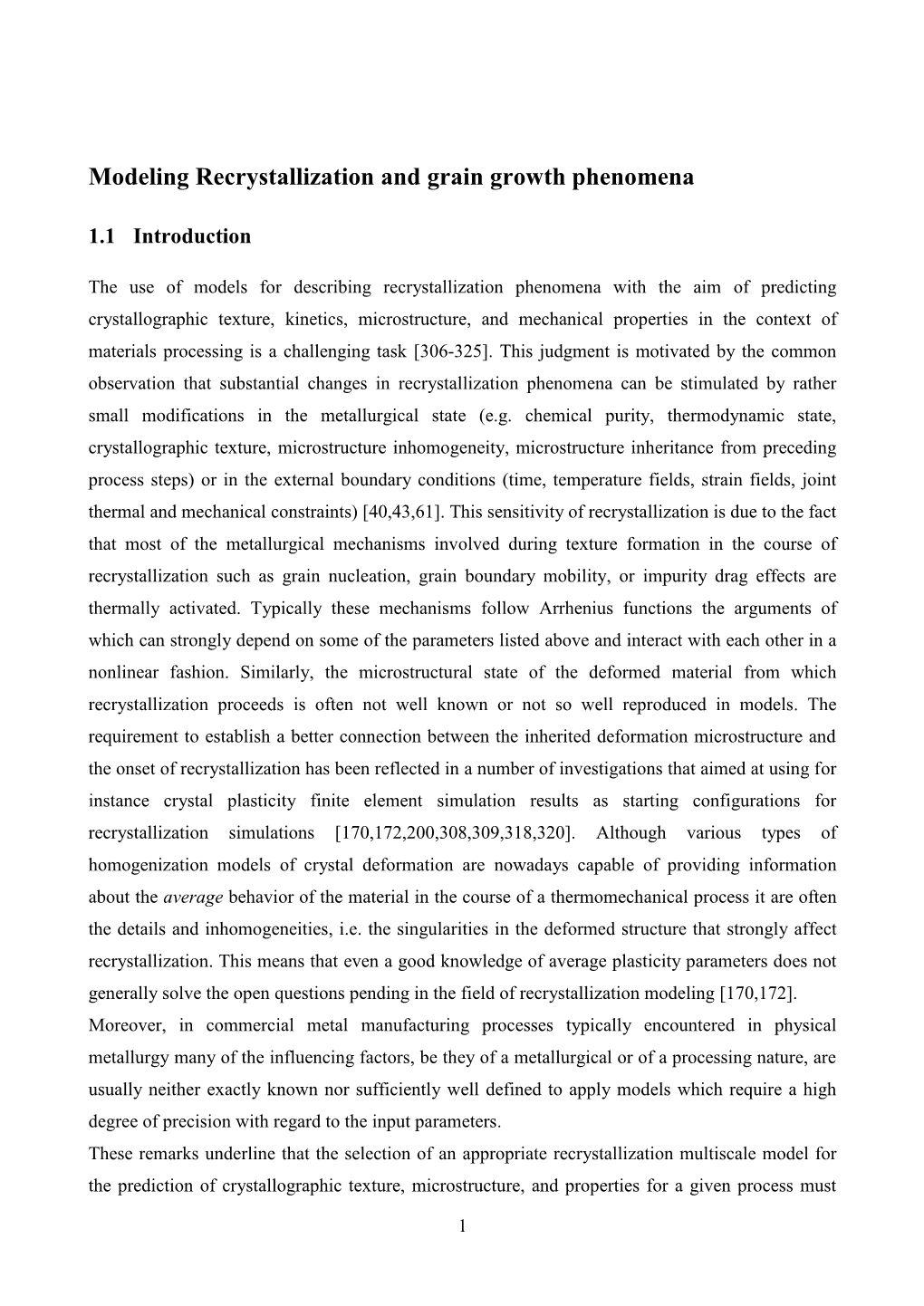 Modeling Recrystallization and Grain Growth Phenomena