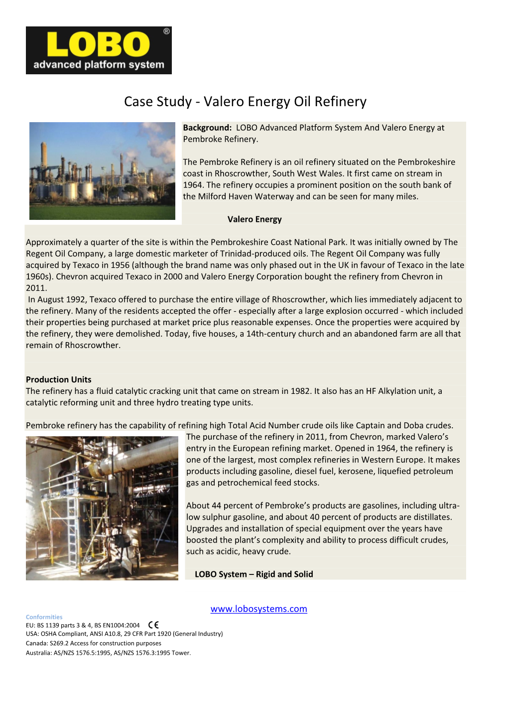 Case Study - Valero Energy Oil Refinery