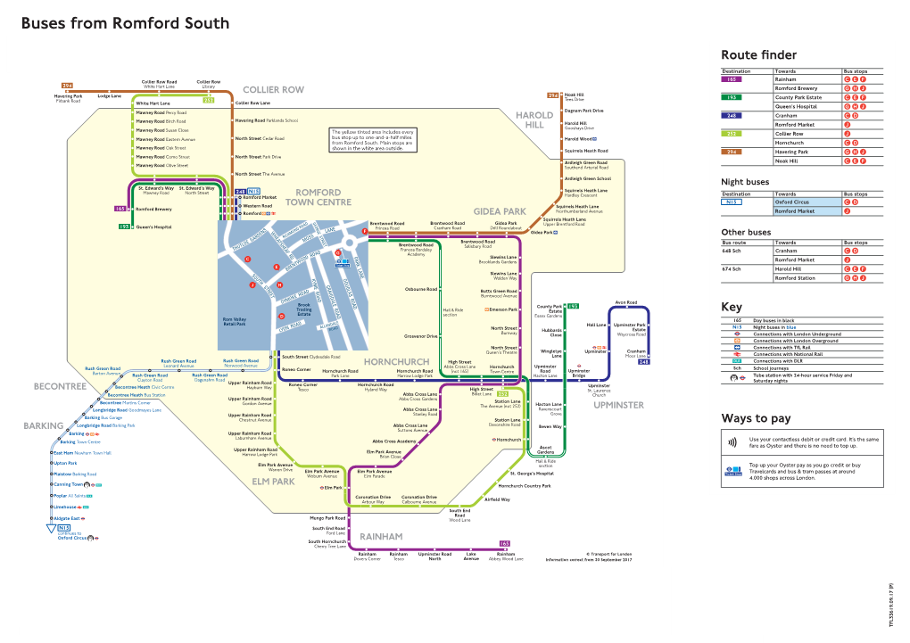 Buses from Romford South