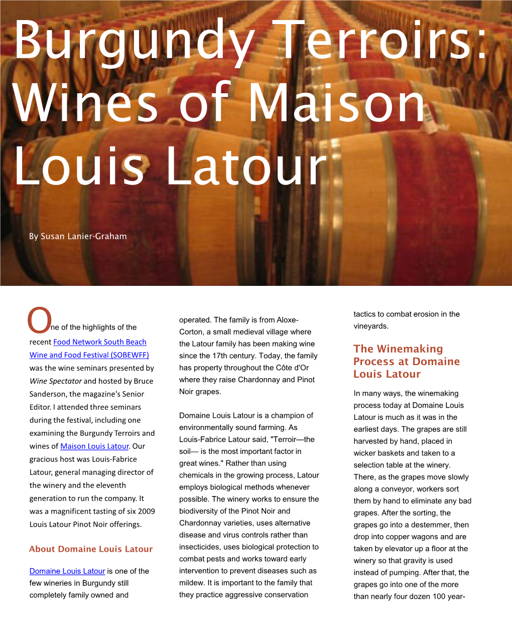 Burgundy Terriors Wines of Masion Louis Latour