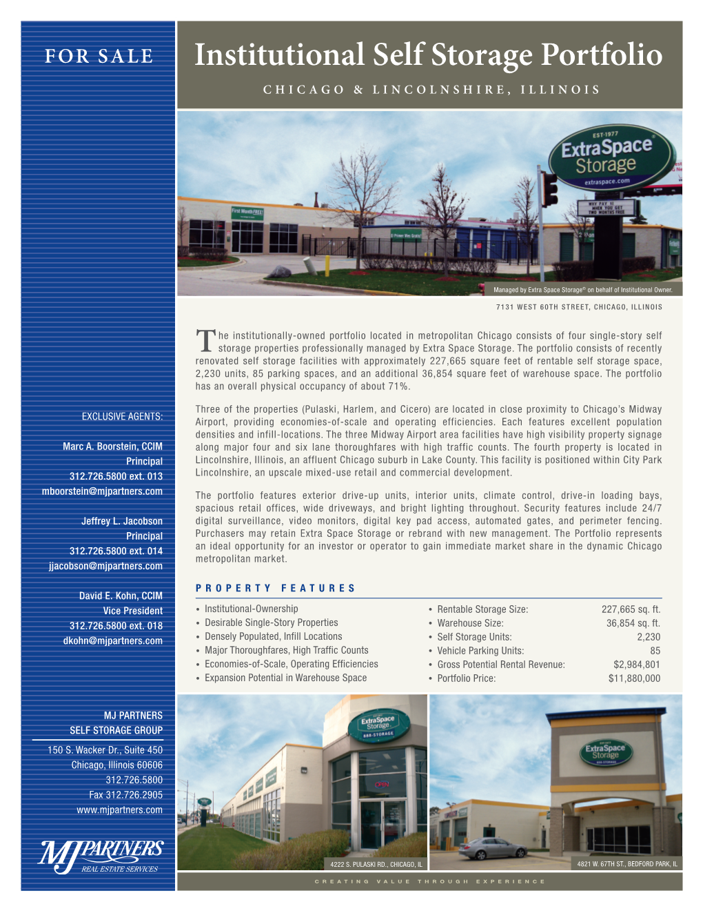 Institutional Self Storage Portfolio Chicago & Lincolnshire, Illinois