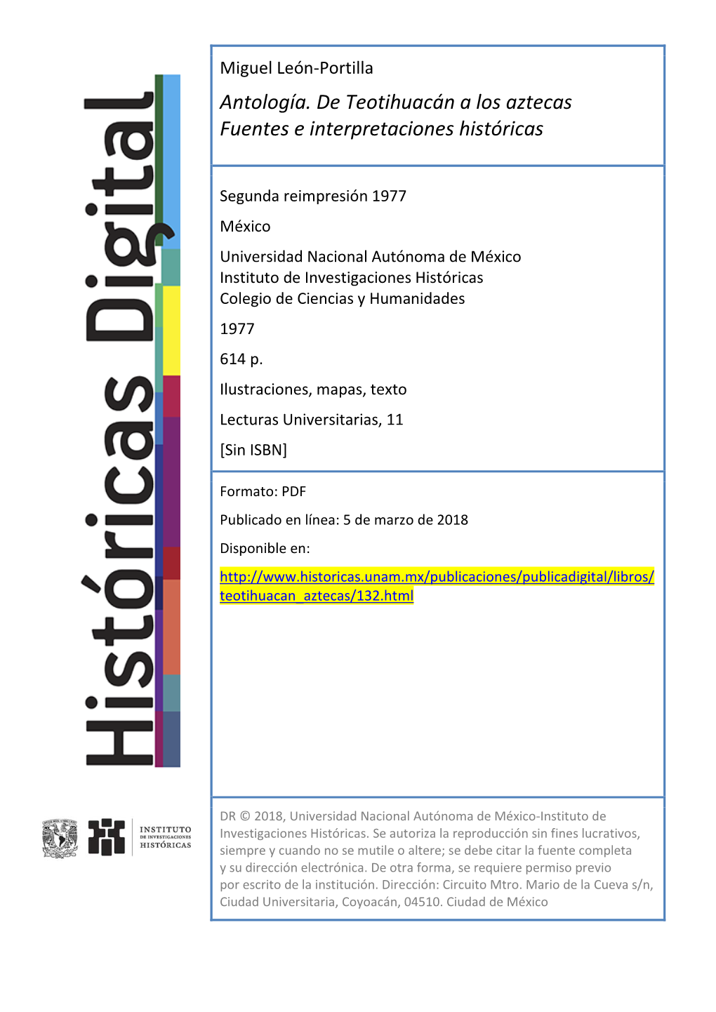 PDF Publicado En Línea: 5 De Marzo De 2018 Disponible En: Teotihuacan Aztecas/132.Html