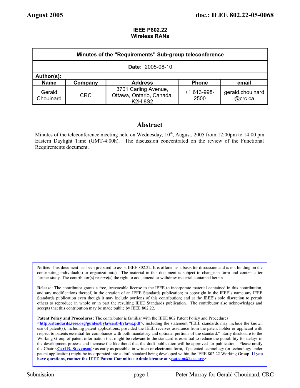 IEEE P802.22 Wireless Rans s6