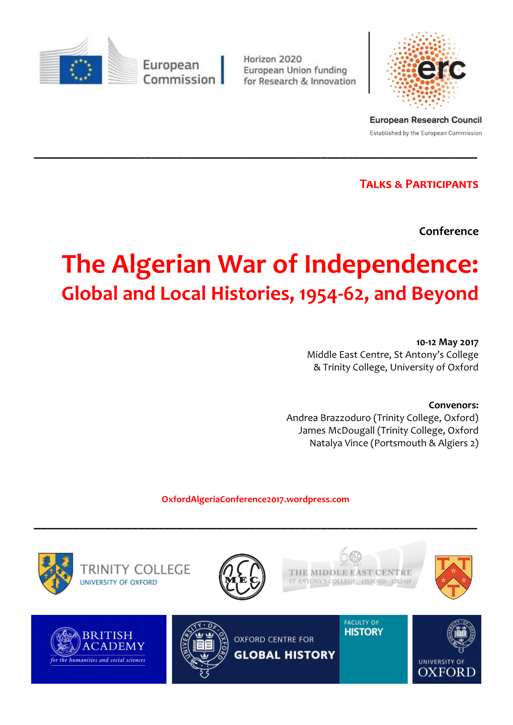 The Algerian War of Independence: Global and Local Histories, 1954-62, and Beyond