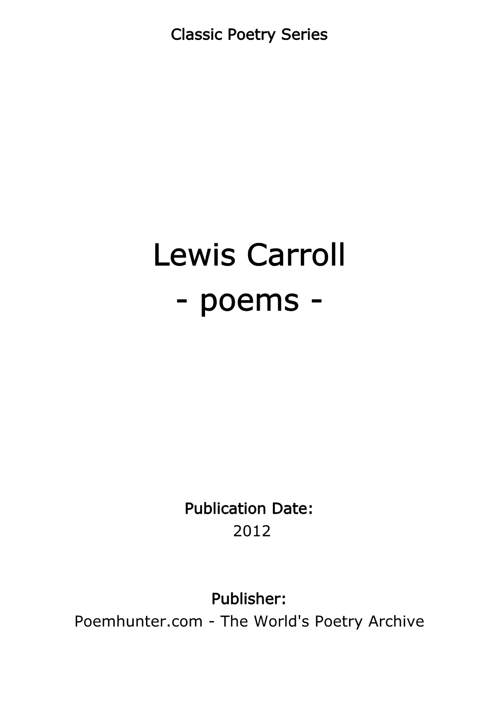 Lewis Carroll - Poems