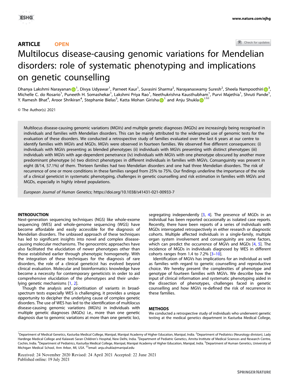 Multilocus Disease-Causing Genomic Variations for Mendelian Disorders: Role of Systematic Phenotyping and Implications on Genetic Counselling