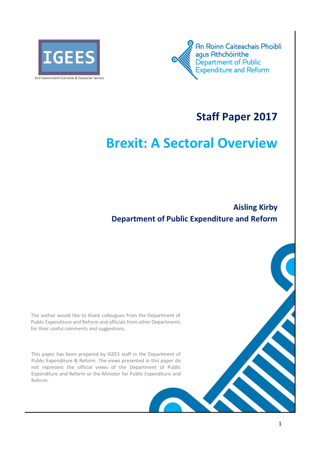 Brexit: a Sectoral Overview