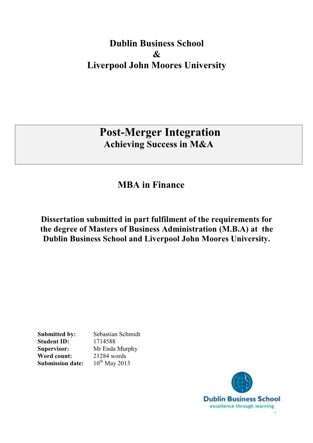 Post-Merger Integration Achieving Success in M&A